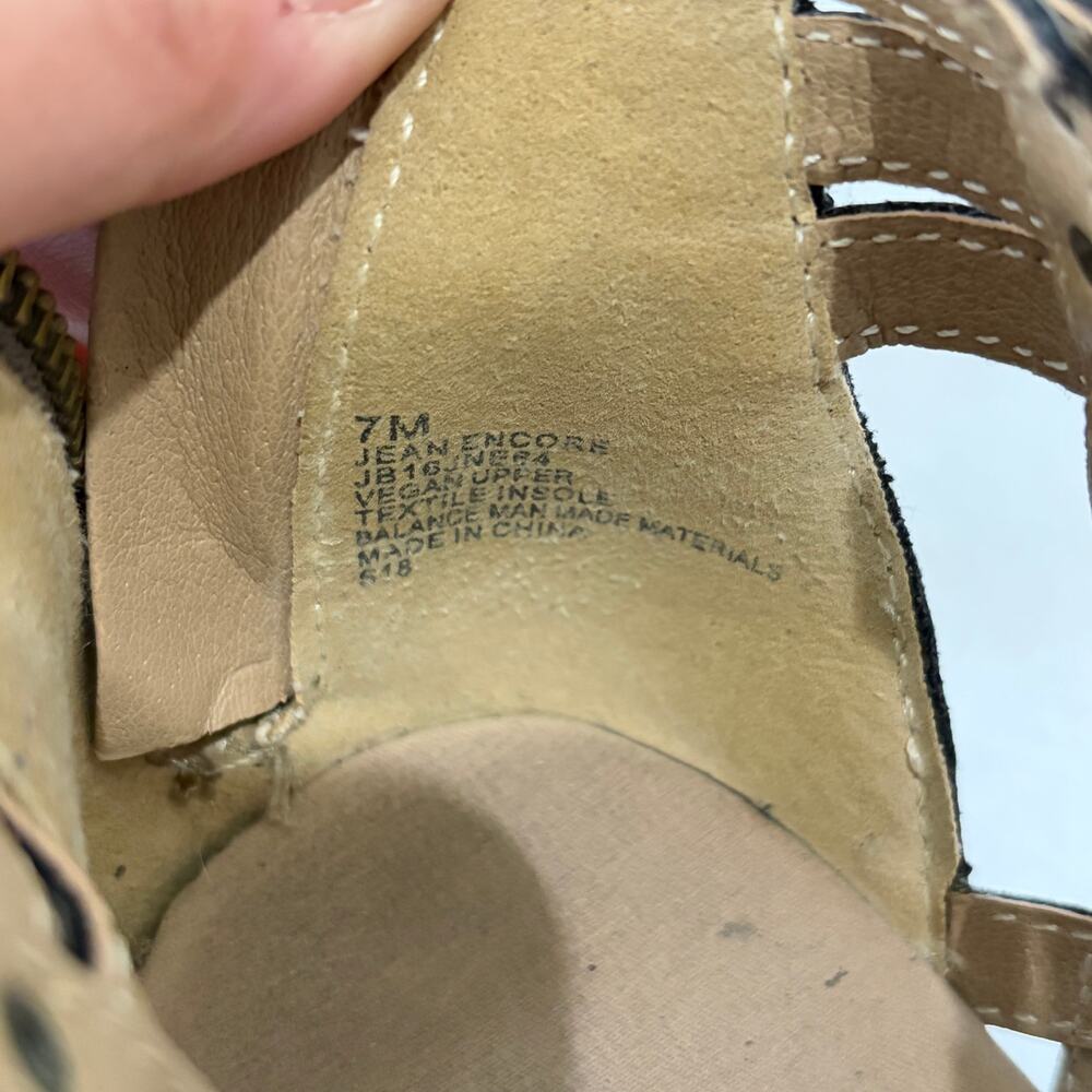 JBU Jambu Ankle Sandals Womens 7 Brown Memory Foam Strappy Peep Toe Zip Up Heels - Picture 7 of 10